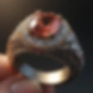 Intricate details of a leased engagement ring