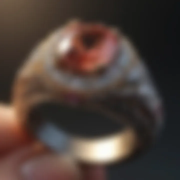 Intricate details of a leased engagement ring