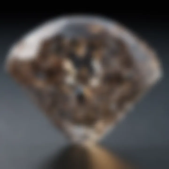 Intricate patterns and facets of a real diamond stone up close