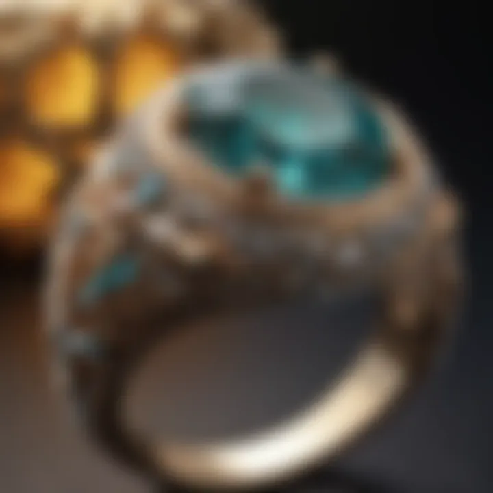 Close-Up of Intricate Pierre Jewelry Ring Design