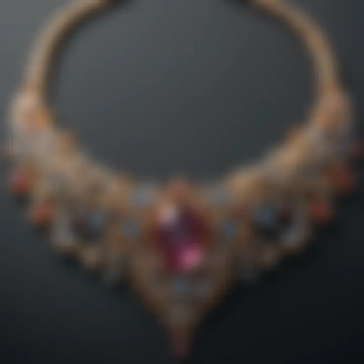 Exquisite necklace with gemstones