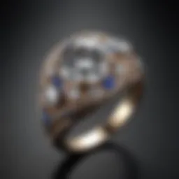 Intricately designed retro engagement ring