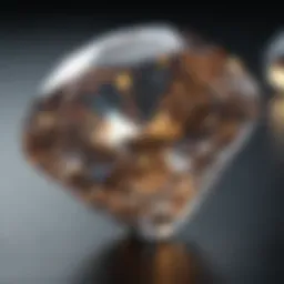 Reflective facets of a radiant diamond