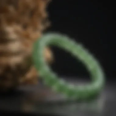 An ethereal jade bracelet showcasing exquisite craftsmanship and timeless allure.