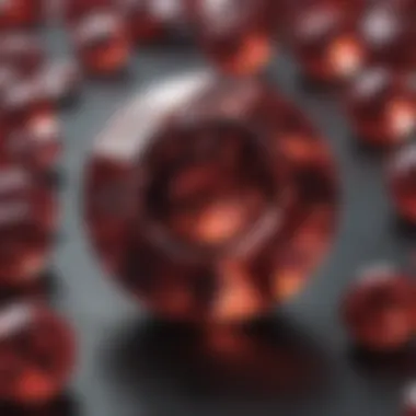 Close-up view of a vibrant garnet gemstone, representing January.