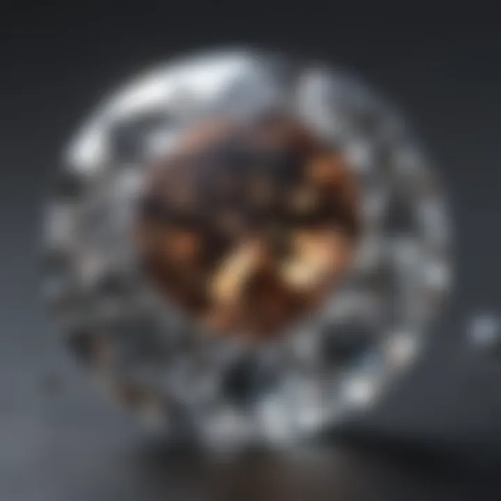 Close-up view of a lab-created diamond showcasing its brilliance