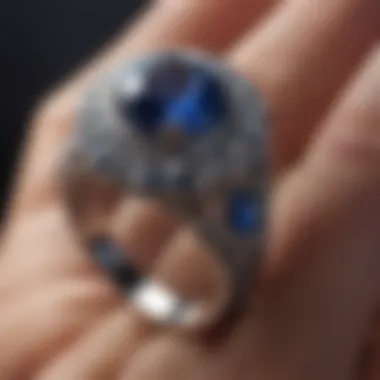 Intricate Fusion of Sapphire and Diamond Vintage Sapphire and Diamond Ring