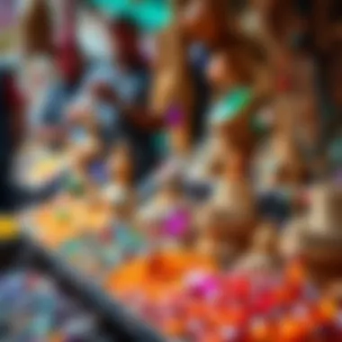 A vibrant market scene displaying ethically sourced gemstones, emphasizing sustainability and consumer choice.