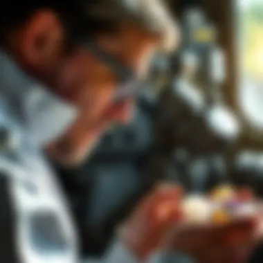 A geological expert examining mineral samples under natural light, highlighting the importance of research in jewel mining.