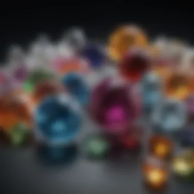 A beautiful array of various gemstones arranged artistically