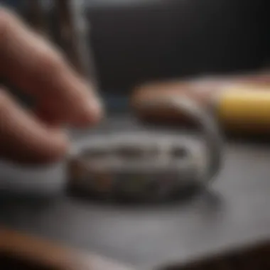 Fine Craftsmanship Tools at Work Close-up of intricate ring sizing tools