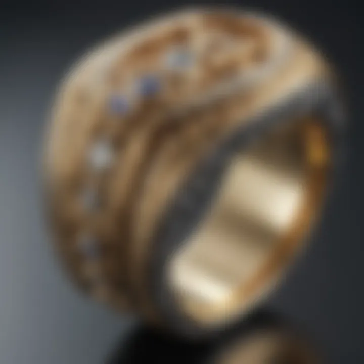 Luxurious gold band with intricate detailing