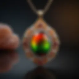 Exquisite Korite Ammolite Pendant on Stongle