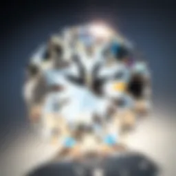 A detailed view of a lab-created diamond showcasing its clarity and brilliance.