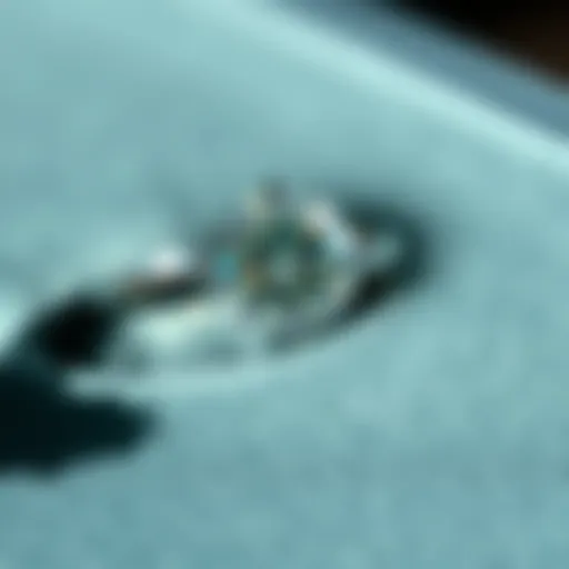 Elegant lab-grown diamond ring displayed on a velvet surface