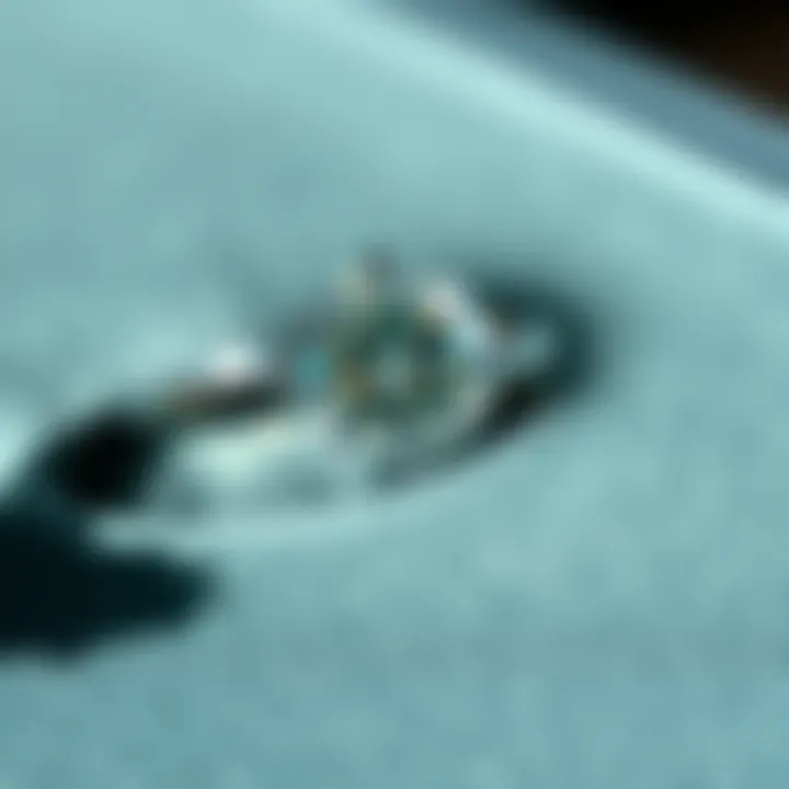 Elegant lab-grown diamond ring displayed on a velvet surface