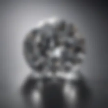 A close-up view of the lustrous lab-grown diamond reflecting light