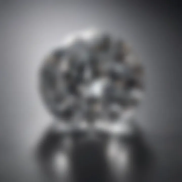 A close-up view of the lustrous lab-grown diamond reflecting light