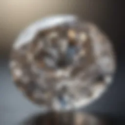 A close-up view of a lab grown diamond showcasing its clarity and brilliance.