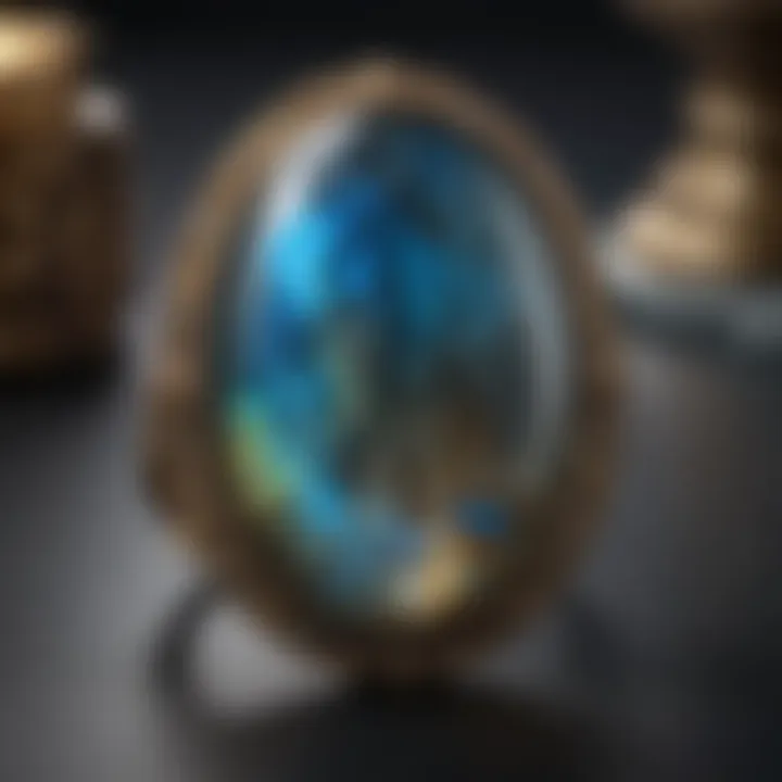 Labradorite Cabochon in Enigmatic Depths