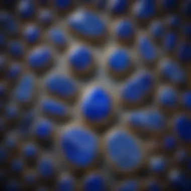 Artistry in Lapis Lazuli: A Visual Journey An artistic display of lapis lazuli in various shapes and sizes