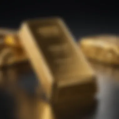 Reflections of light dancing on a 1000 gram gold bar