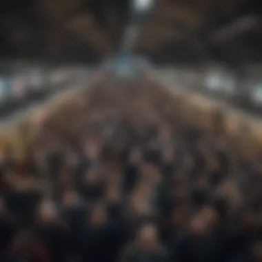 Crowded London underground station during rush hour