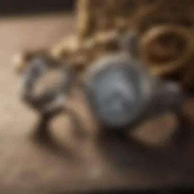 Timeless Elegance Luxurious engagement ring displayed with a vintage pocket watch