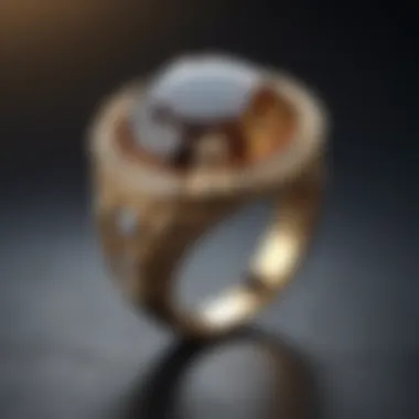 Luxurious Jet Stone Ring in Natural Light Luxurious Jet Stone Ring in Natural Light
