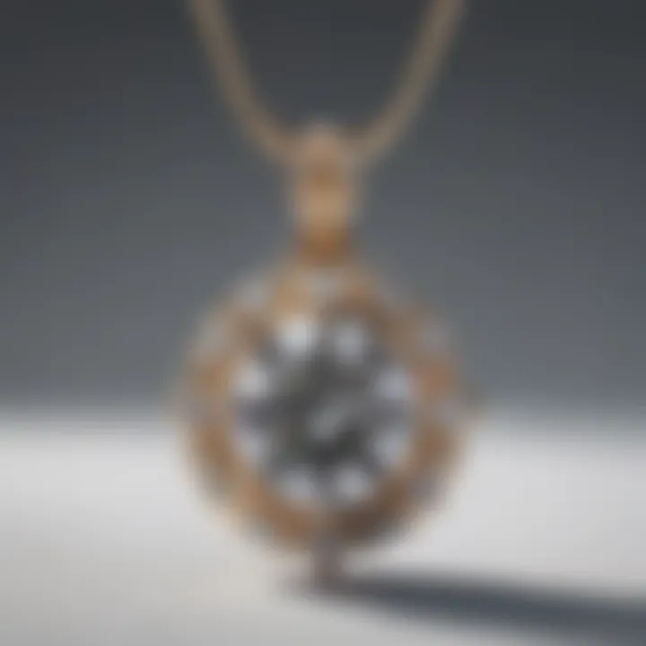 Luxurious Round Diamond Solitaire Pendant with Intricate Setting