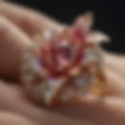 Luxury Designer Engagement Ring with Intricate Floral Motif