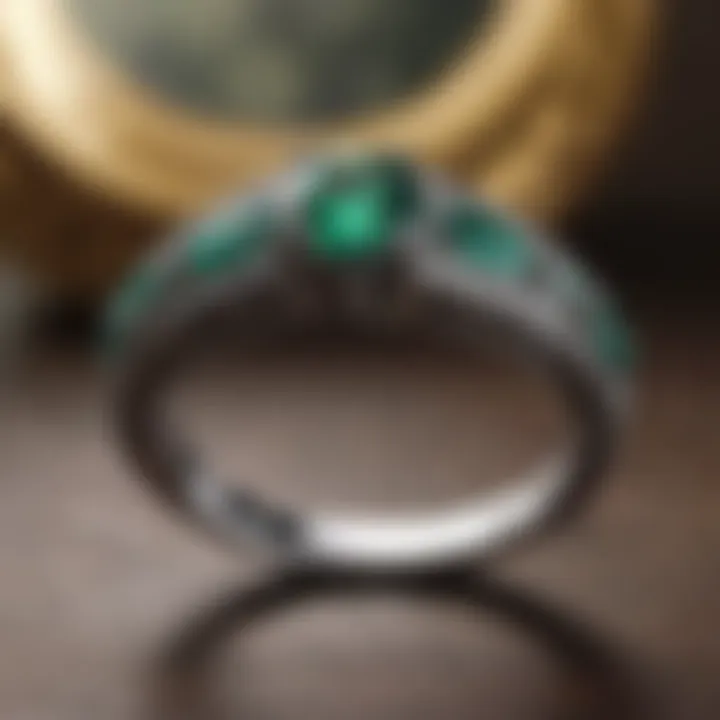 Exquisite Emerald Wedding Band