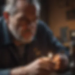 Artisan using precision torch for soldering