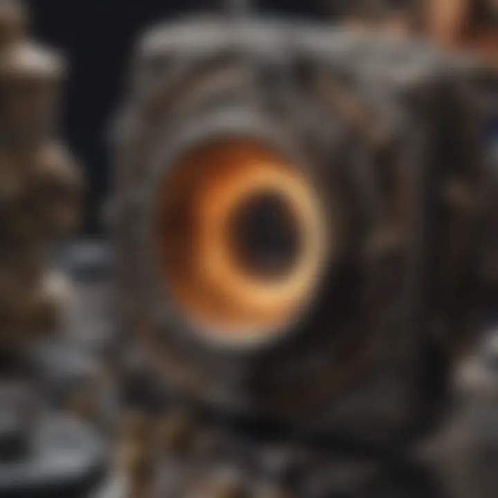 Detailed view of soldered metal components with torch