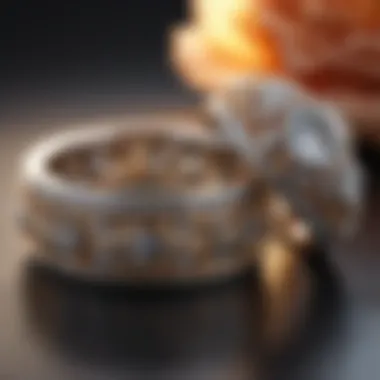 Elegant wedding band set with intricate design