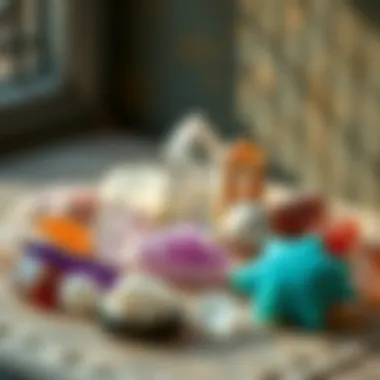 Crystals for Daily Meditation Illustration of a serene setting with various birth crystals arranged for daily meditation