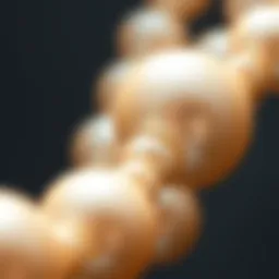 Close-up of a pearl necklace showcasing natural luster