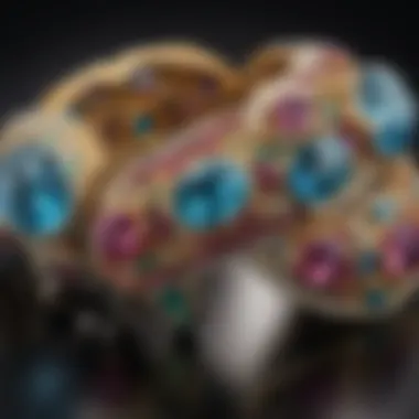 Bold and Beautiful: Art Deco Bracelets An array of Art Deco bracelets with bold lines and colorful stones accentuating their beauty.