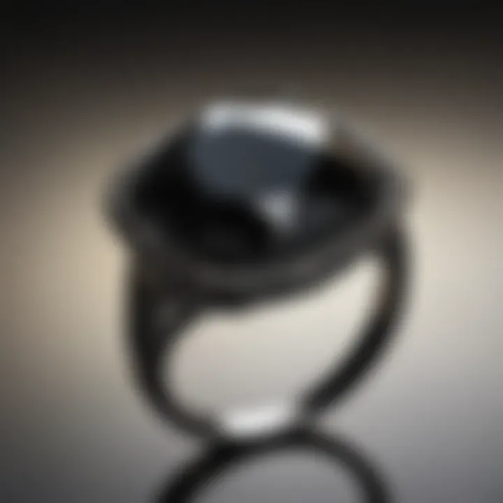 Modern Black Diamond Ring with Geometric Cut