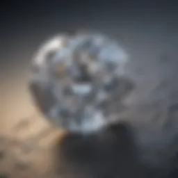 A close-up view of a sparkling moissanite gemstone showcasing its brilliance.