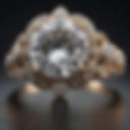 Brilliant moissanite engagement ring set with intricate design