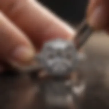 Caring for Your Moissanite Ring Person caring for a moissanite ring with cleaning tools