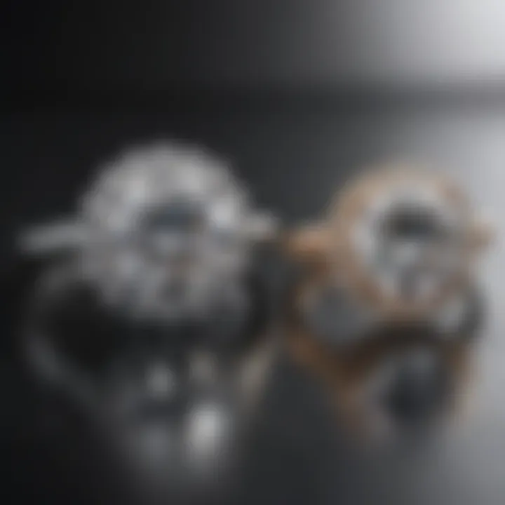 A side-by-side comparison of moissanite and lab-grown diamond rings