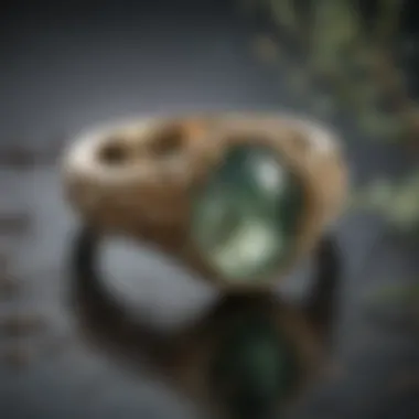 Exquisite Moss Agate Wedding Ring