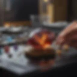 A sophisticated gem appraisal setup featuring high-tech equipment.