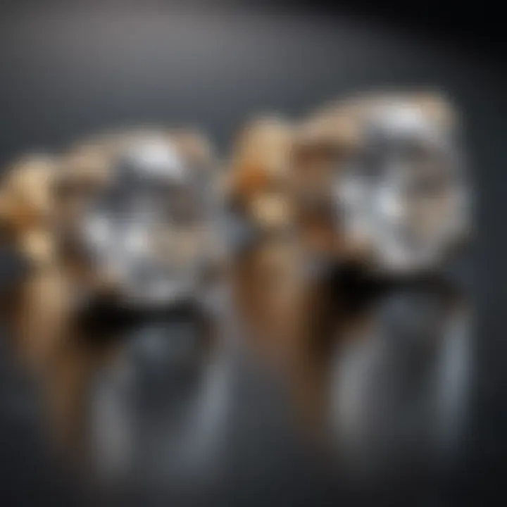 Elegant one carat stud earrings set in a luxurious display