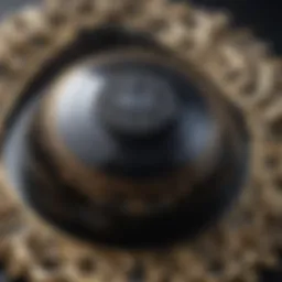 Close-up view of polished onyx stone with intricate patterns