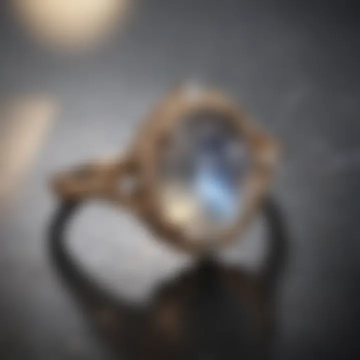 Mystical Aura Oval Moonstone Engagement Ring