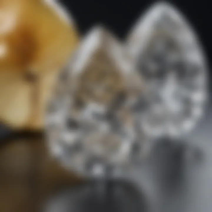 Artistic visualization of pear cut diamond's historical significance