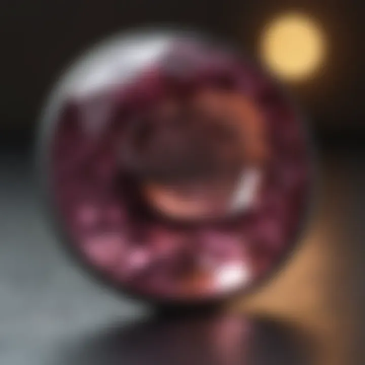 Sparkling gemstone details through loupe